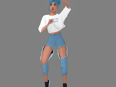 Female Character Design art art tutorial artist artwork artworkforsale black lives matter character design concept art digital illustration digital painting drawing game design illustration