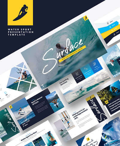 SURFACE – Water Sport Powerpoint Template adventure beach board diving hawaii ocean sea sport summer surf surfboard surfer surfing travel tropical vacation water water sport water sport powerpoint wave