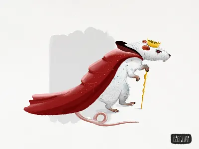 White King Rat animal animal art animal character animal illustration animal logo animals art artwork character design concept concept character cute design digital digital art king pet rat royal sticker