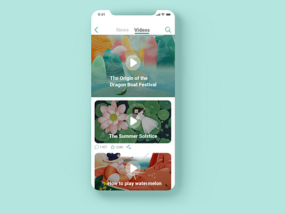 DailyUI 094 - News 094 daily 100 challenge dailyui dailyuichallenge design illustration interaction design mobile app mobile app design mobile design mobile ui news news app player search ui design ux design uxui video video player