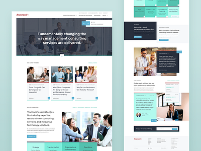 Aspirant - Homepage Concept branding business cards carousel company consulting design system hero homepage insights interaction design professional services technology thought leadership ui ux visual design web design website