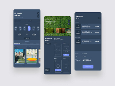 Book The Field app design football home screen sport uidesign