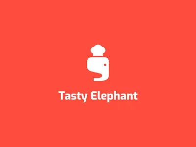 tasty elephant branding chef cook culinary design elephant food and drink illustration logo minimalist restaurant tasty