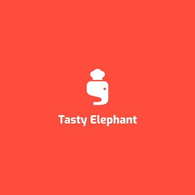 tasty elephant branding chef cook culinary design elephant food and drink illustration logo minimalist restaurant tasty