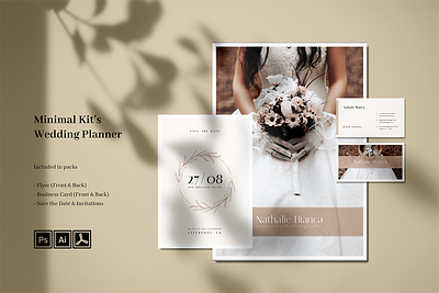 Minimal Wedding Photography Kits business card elegant flyer invitation kit luxury minimal minimalist modern photography print template professional simple template wedding