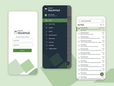 Amazon WorkMail Mobile Design amazon amazon workmail email email design mail mobile mobile app mobile app design mobile design mobile ui ui ui ux ui ux design ui design uidesign uiux work mail workmail