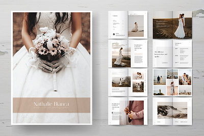 Wedding Photography Portfolio Brochures brochure clean elegant luxury minimal minimalist photography print print template simple template wedding weddings