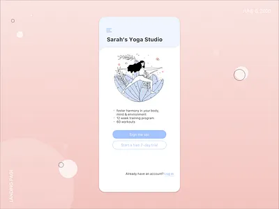 Daily UI - Landing Page app design daily 100 challenge daily ui daily ui challenge dailyui drawing illustration ipad drawing landing page landingpage landingpagedesign meditation nature sign up ui design uidesign uiux ux design uxdesign yoga