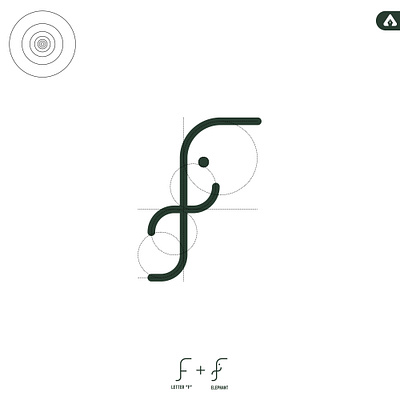 Letter F with Elephant. branding design graphics graphics design graphicsdesign illustration logo logodesigner logos logotype