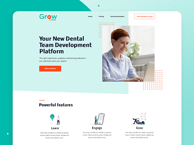 Dental Virtual Learning Website clean dental design homepage illustration landing page modern platform ui uidesign uiux uiuxdesign web webdesign webpage website