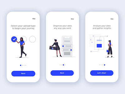 Illustrated App Walkthrough app flat design flat illustration illustration minimalist mobile app onboarding people illustration ui ui design ux ux design vector vector illustration walkthrough