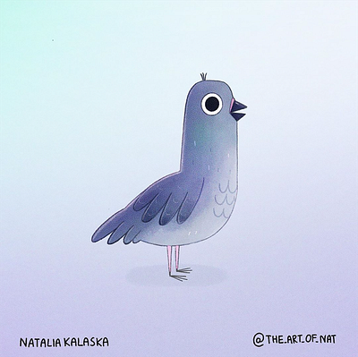 Pigeon character concept 2d bird cartoon cartoon character cartoon illustration character characterdesign colour cute illustration illustrator piegon procreate