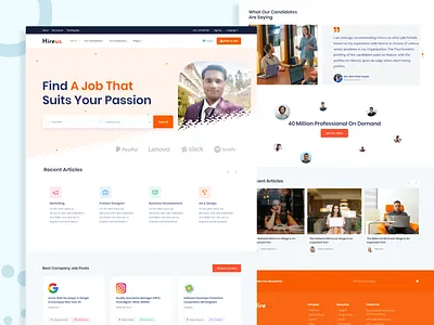 Hireus - Job Board HTML Template candidate career careerbuilder freelancer glassdoor job board job directory job listing job portal job seeker