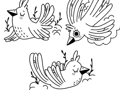 Birds 2d bird birds cartoon cartoon character cartoon illustration character characterdesign cute illustration illustrator ink procreate
