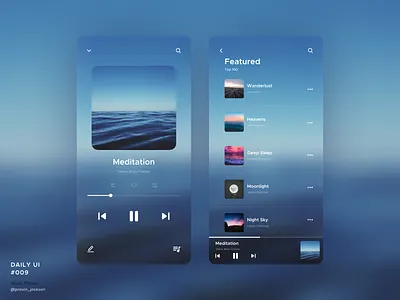 Daily UI 009 - Music Player 009 app blue blur dailyui dailyui 009 design icon music music app music player typography ui ux
