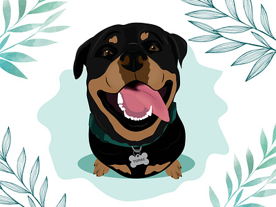 Tupac the Rottweiler design dog dog illustration illustration rottweiler wacom intuos