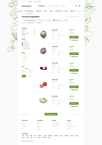 Fresh eCommerce Layout - Filtres, List view categories check design ecommerce ecommerce design ecommerce shop figma figma design filtres icon set icons shopify tags ui ui design uiuxdesign woocommerce woocommerce theme