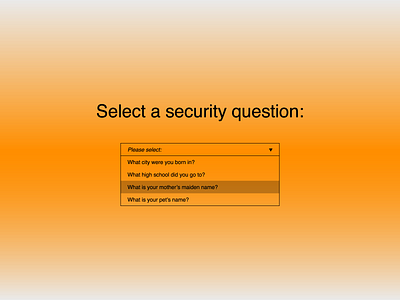 30 Days of Art: (24) Dropdown brutalism brutalist component design dropdown element figma list option options question questions security question select ui ui design