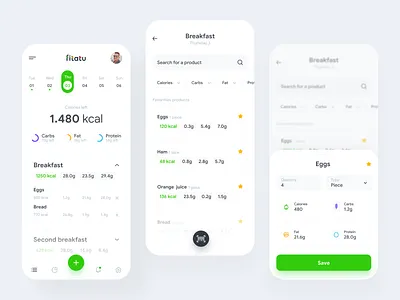 Fitatu - Calorie Counter App Redesign app application calories clean design fit fitatu food interface ios mobile mobile app mobile app design product ui ui design ui interface ux ux design uxui