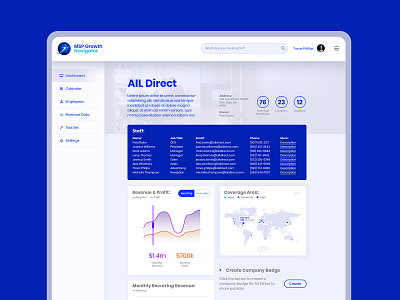 UI Layout Design - Company Portal blue branding business company company logo dashboard data design employees graph interface layout lines logo design portal portals ui ui design ux design web