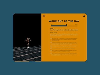 Daily UI :: 062 / Workout of the Day app branding daily100challenge dailyui dailyui062 dailyuichallenge design icon logo progressbar ui uidesign ux uxuidesign web workout workout app workout of the day workout tracker workouts