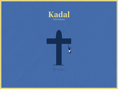 Film Poster of Kadal character cinema concept art concept design creative design designer devil director dribbble filmmaker god illustration illustrator indian minimal minimalism minimalposter tamilnadu vectorart