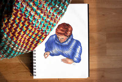 Tricot art copicmarkers illustration knitting tricot