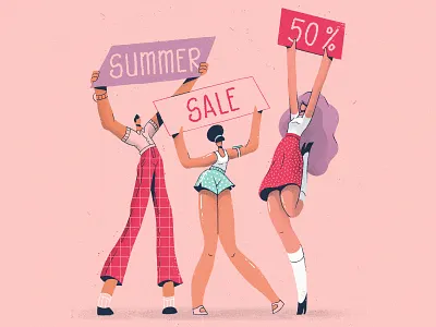 Summer Sale 2d animation art direction cel animation character design design frame by frame illustration traditional animation