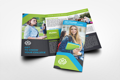 College Open House Tri Fold Brochure Template academic admission advert brochure child college high school house junior kid kindergarten magazine new new day new year observation open open house open house pamphlet