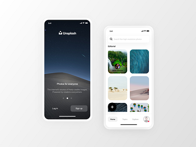 Unsplash homepage redesign adobexd app black design mobile ui unsplash