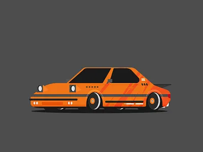 Oldschool sport car car drift flat illustration japan jdm oldschool race racing tuning vector