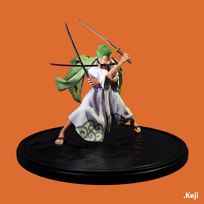 Roronoa Zoro from OnePiece 3D Figure Study 3d 3d art 3d artist anime art blender digital figure figures onepiece sculpting zbrush zoro