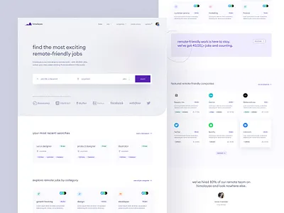 himalayas.app — home concept 🏔 brand identity clean clean ui hiring home jobs jobs board jobsite landing page light minimal minimalism minimalist modern search search field searchbar simple webdesign webflow