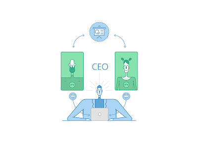 CEO vector Illustration. business businessman businesswoman ceo company icon icon set icons illustration illustrations line linear teamwork