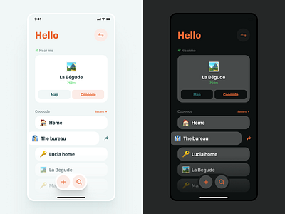 Coooode • Home day & night app code dark mode design interface light mode sharing ui ux