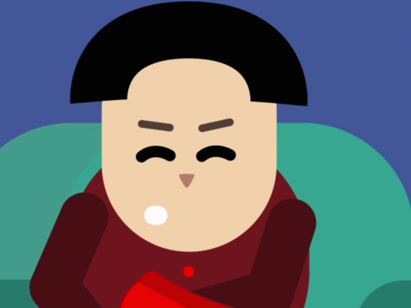 kim jong un eats animate animation chips design eat icon illustration kim jong un logo vector