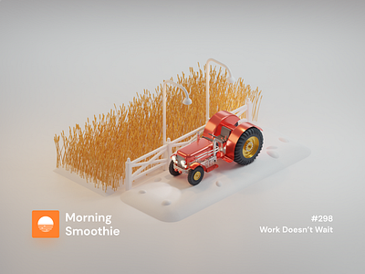 Work Doesn't Wait 3d 3d art blender blender3d day diorama farm farmer farmers market farming field field notes illustration isometric isometric design isometric illustration low poly morning tractor work