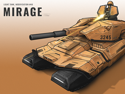 LT48 "Mirage" 2d art 3d model illustraion stylized tank