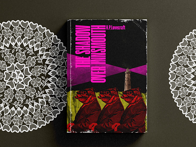 Shadow Over Insmouth Cover book book cover collage design editorial design graphic design graphicdesign illustration