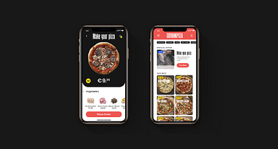 Pizza App - Food Delivery app application branding clean design fast food food food delivery interface mobile mobile app pizza product design red ui ui design ux