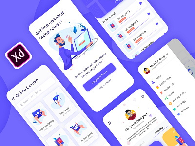 Online Class in Lock Down application design e learning editorial education homepage icon iconsets illustration online learning tutorial ui ux vector video course