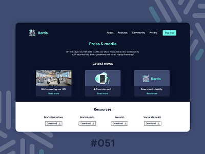 #DailyUIChallenge 051 - Press Page brand assets brand guidelines dailyui dailyui 051 dailyuichallenge media kit press kit press page uidesign web page webdesign