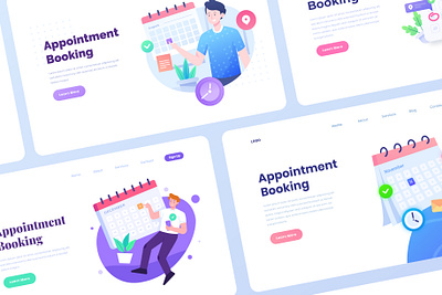 Appointment Booking App Concept app appointment appointment booking booking booking app character character design flat illustration illustration illustrations landing page vector illustration