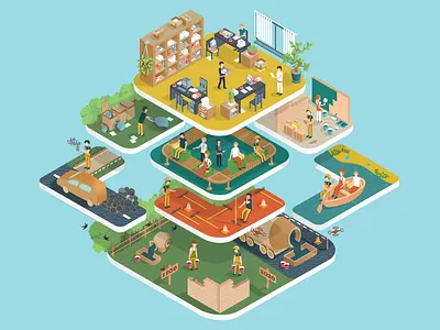 4 World branding character colorful art colorful design design illustration illustrator isometric vector