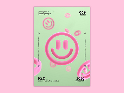 Poster_009 | KC™ 3d abstract design illustration poster smile typographyposter