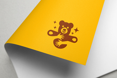 Magic Bear Logo Design bear bear logo brand branding brown happy logo logo design logodesign magic magical paws smile stars yellow