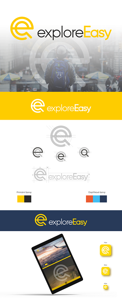 explore easy travel agency agency branding design icon logo travel