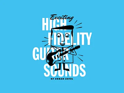 Self promotion T-shirt design 1950s 1960s design guitar illustration mid century mid century modern minimal music vector
