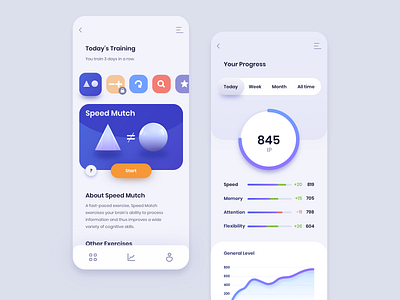 Brain Training app concept app app concept app design application design application ui design fireart fireart studio ui ui design user experience userinterface ux uxui web design