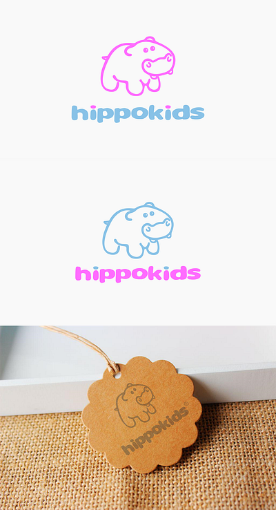 Hippokids - children products branding children design icon illustration logo